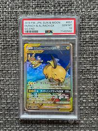 Raichu & Alolan Raichu GX Full Art PSA 10 JPN