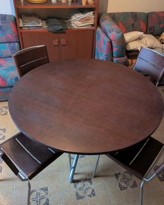 Tavolo design giro rotondo allungabile 4 sedie