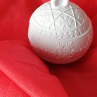 Palla natalizia portagioie o portacandela in gesso