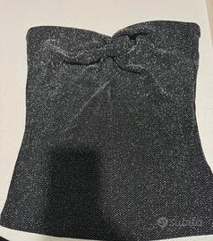 Top tubino senza spalline donna con nodo frontale