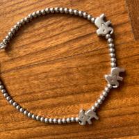 Bracciale argento con elefantini
