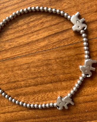 Bracciale argento con elefantini