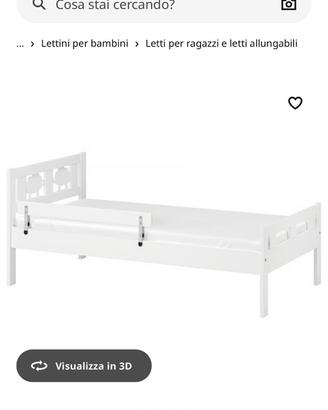 Lettino singolo da bambino e materasso nuovo