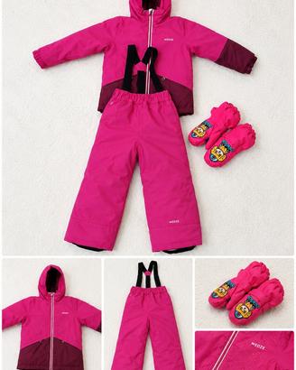 Completo da neve Wedze bimba 4 anni + muffole