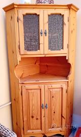 Credenza ad angolo in pino di falegnameria