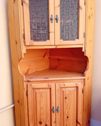 Credenza ad angolo in pino di falegnameria