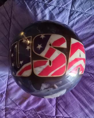 boccia da bowling vintage con borsa