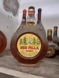 Bottiglia Vintage Oro Pilla Brandy Anni 60/70