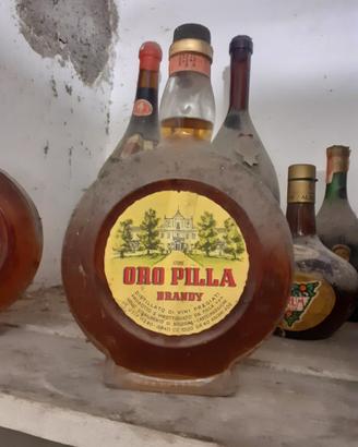 Bottiglia Vintage Oro Pilla Brandy Anni 60/70