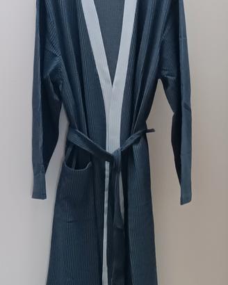 vestaglia uomo blu cotone