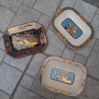 Set 3 vassoi da collezione multicolor Kutani 13x17