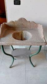 Lavandino da giardino in pietra e ferro