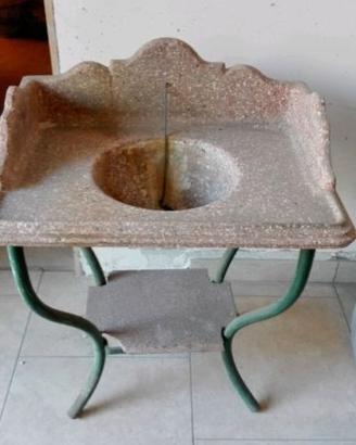 Lavandino da giardino in pietra e ferro