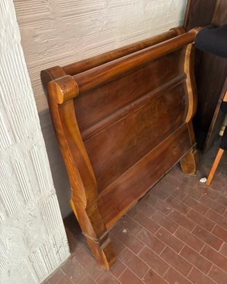 Letto a barca singolo Luigi Filippo 800 noce