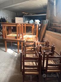 Sedie e tavoli con prolunghe