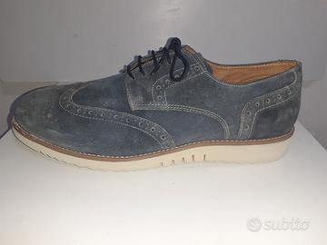 SCARPE MOOD ZIPPER IN CAMOSCIO BLU N.46