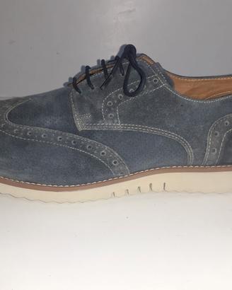SCARPE MOOD ZIPPER IN CAMOSCIO BLU N.46