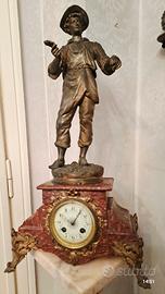 ANTICO OROLOGIO PENDOLA PARIGINA ANTIMONIO MARMO