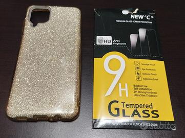 Samsung A12  Cover + 1 Vetro temperato