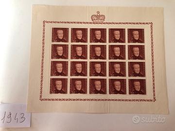 Francobolli Liechtenstein 1943 in fogli