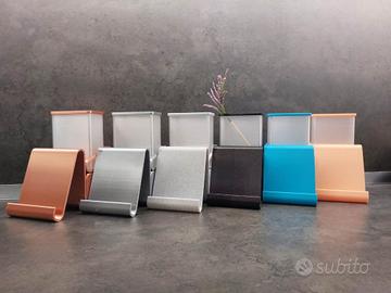 Supporto smartphone da tavolo con cassetto e vaso