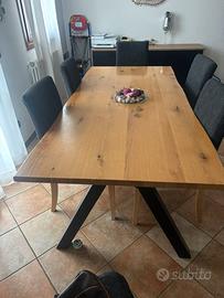 Tavolo in rovere 200x100 con 6 sedie