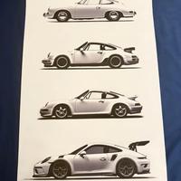 Poster auto d’epoca porsche evoluzione iconinca911