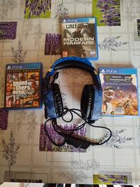 cuffie PS4 e giochi ps4