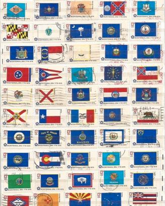 USA 1976 Bicentenario Bandiere dei 50 stati usati