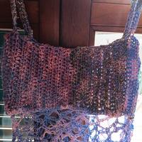 Cropped in cotone lavorazione ad uncinetto lurex