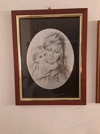 Litografia Giuseppe Tarantino la maternità 