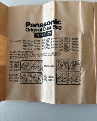 5 Sacchetti Per Aspirapolvere Panasonic C-2E Tipo MCE7301 - Doppia