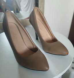 Scarpe donna decolletè color tortora