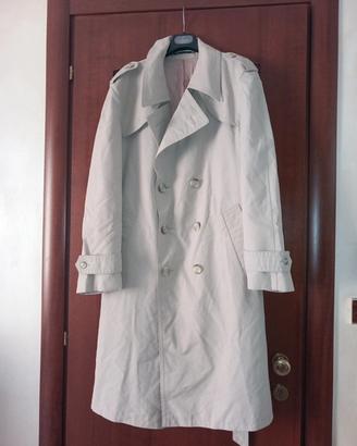 Trench vintage beige doppiopetto fluido leggero