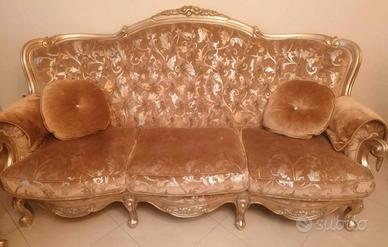 Coppia di divano divani salotto 3 + 2 Classico