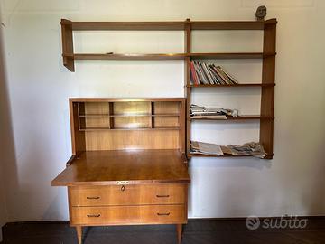 Mobile scrittoio vintage con libreria