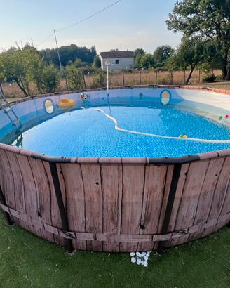 Piscina bestway effetto legno