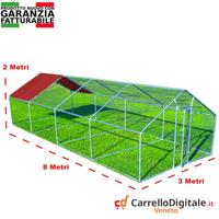 Recinto per Galline 3x8m x 2mH-24mq - rosso