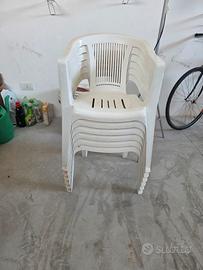 Set di 6 poltroncine in plastica