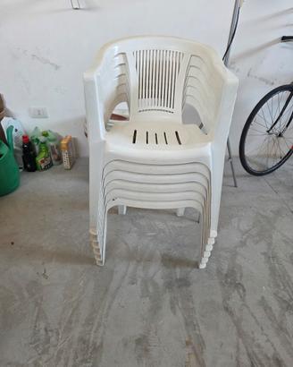 Set di 6 poltroncine in plastica