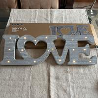 Scritta luci led legno