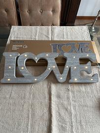 Scritta luci led legno