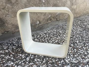 Tavolino cubo "Space Age" Vintage bianco