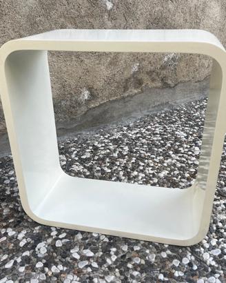 Tavolino cubo "Space Age" Vintage bianco