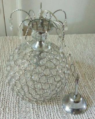 Lampadario cupola a cristalli  vintage