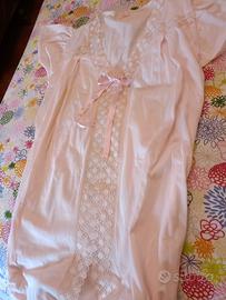Camicia da notte Romance in cotone e pizzo nuova 