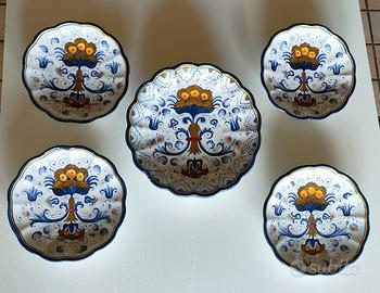 Set 5 Piatti Vintage Ceramica "Santucci Deruta"