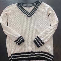 Elegante maglioncino donna in cotone bianco