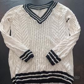 Elegante maglioncino donna in cotone bianco