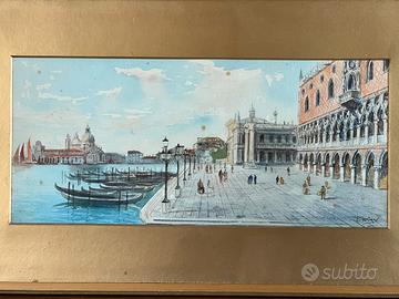 Quadro venezia bacino san marco acquarello antico